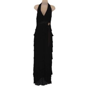 Tadashi Joshi Vintage Black Maxi Gown Dress Women Size 6